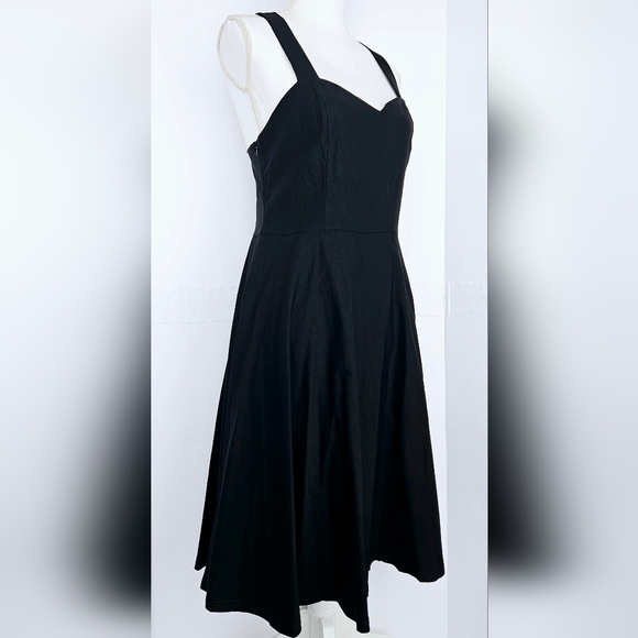 Unique & Classic Women's Black Retro Corset Bustier Swing Dress size L - Picture 4 of 16